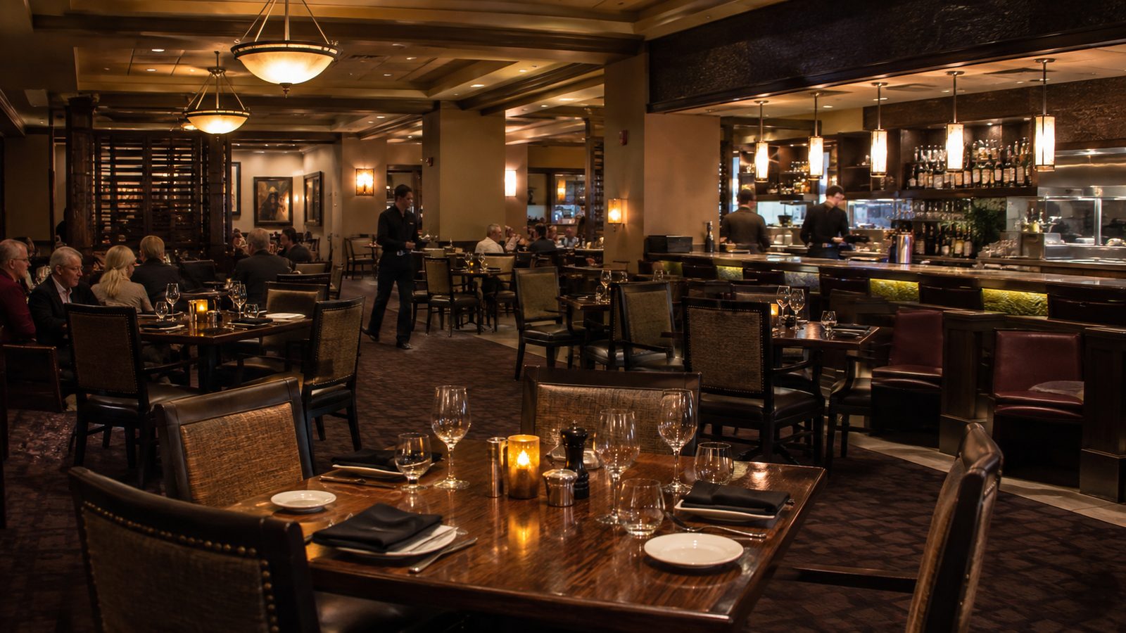 Restaurant et bar photoréalistes dans un hôtel canadien